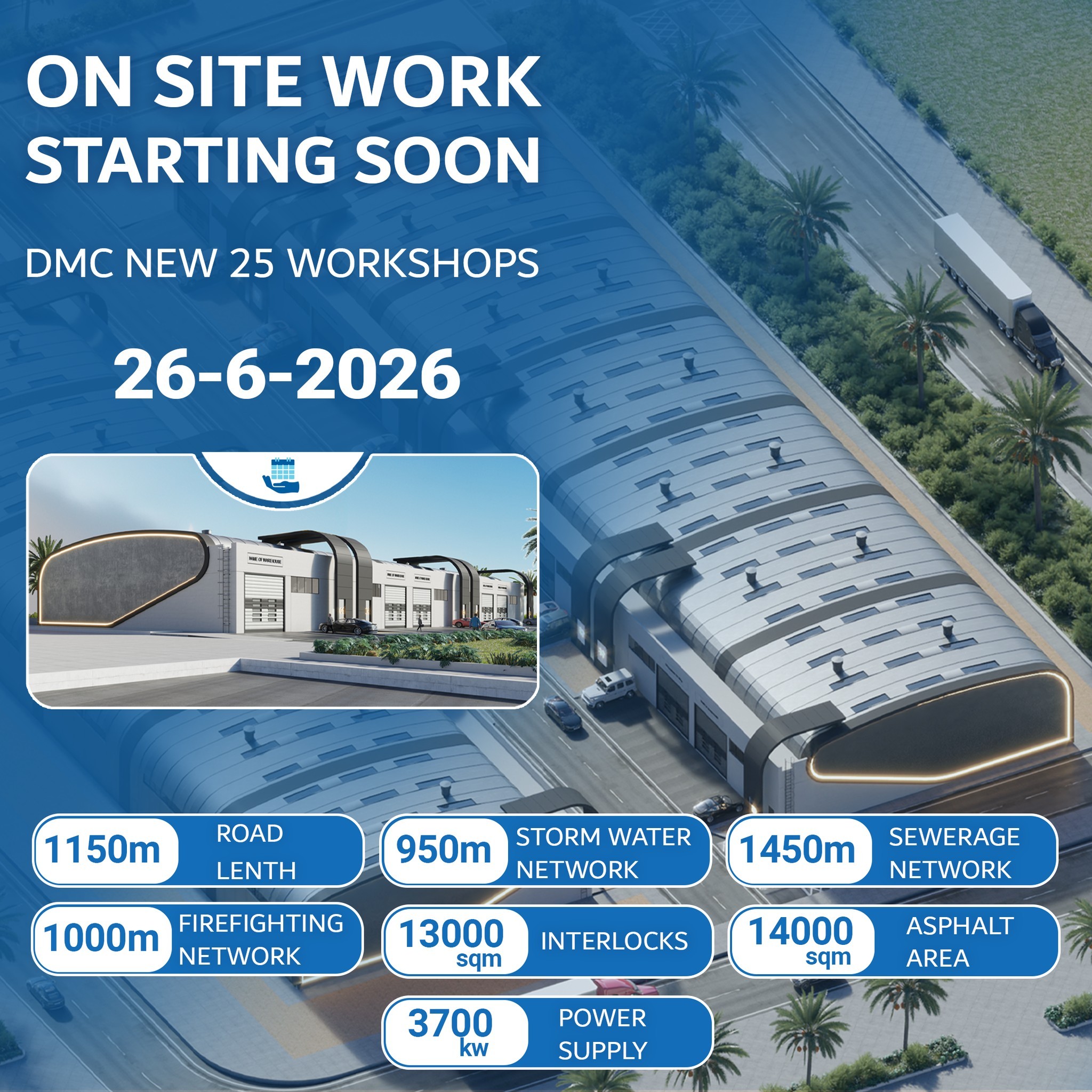Aerial and ground view of Dubai Maritime City wet berth infrastructure development project at 85 percent completion
