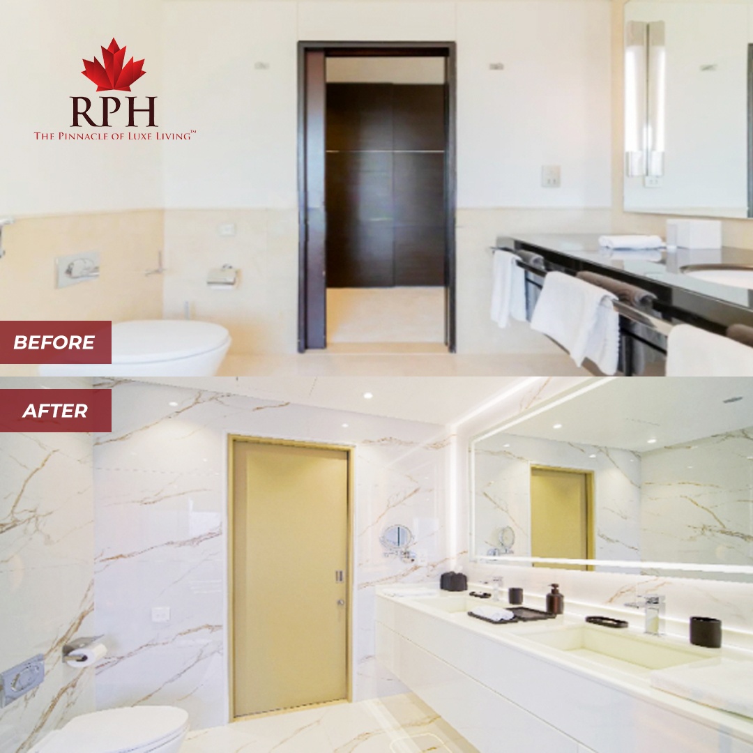 Bathroom renovation in Dubai by RPH with luxury fittings