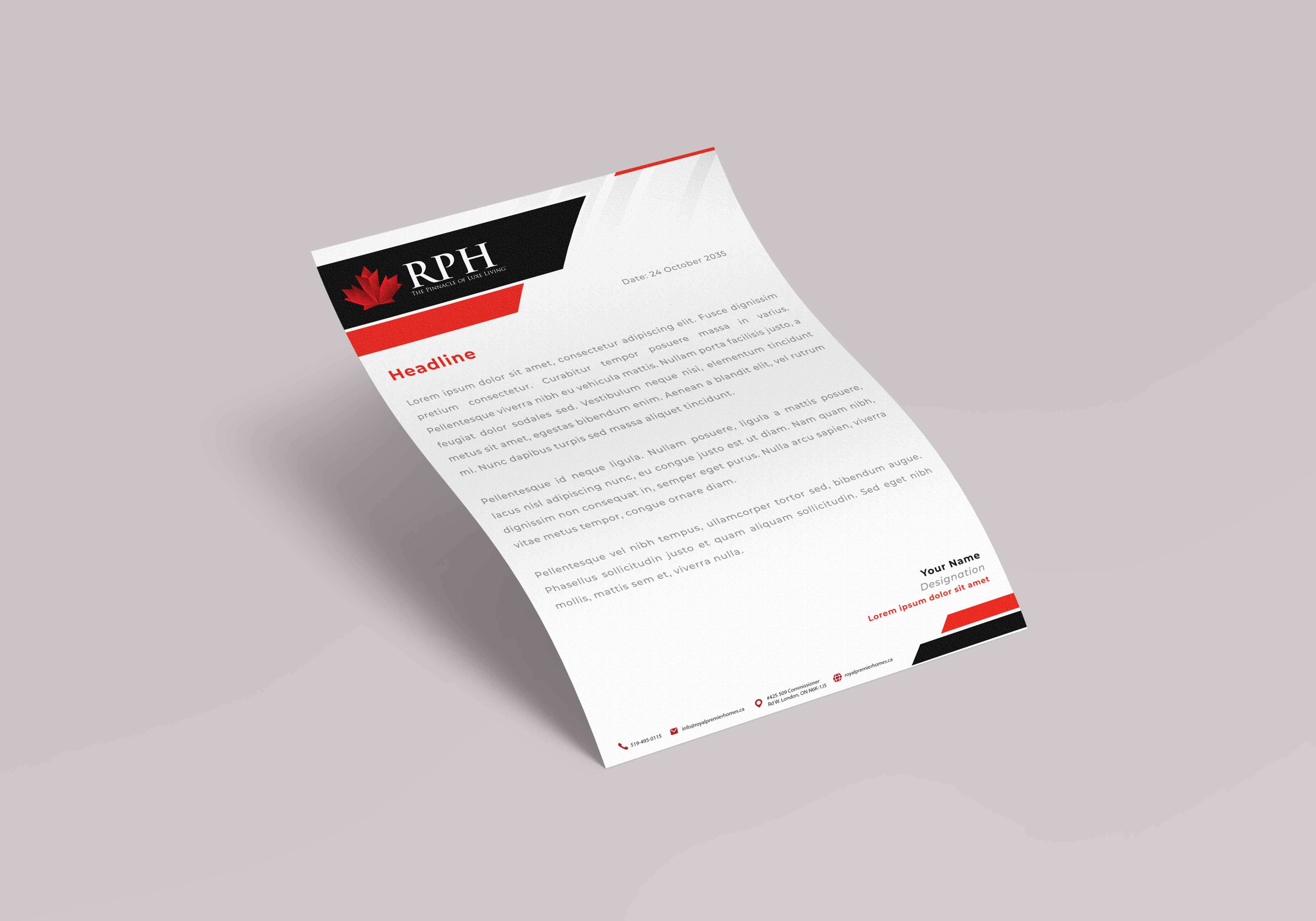  Premium real estate identity for RPH with QR code and minimal style