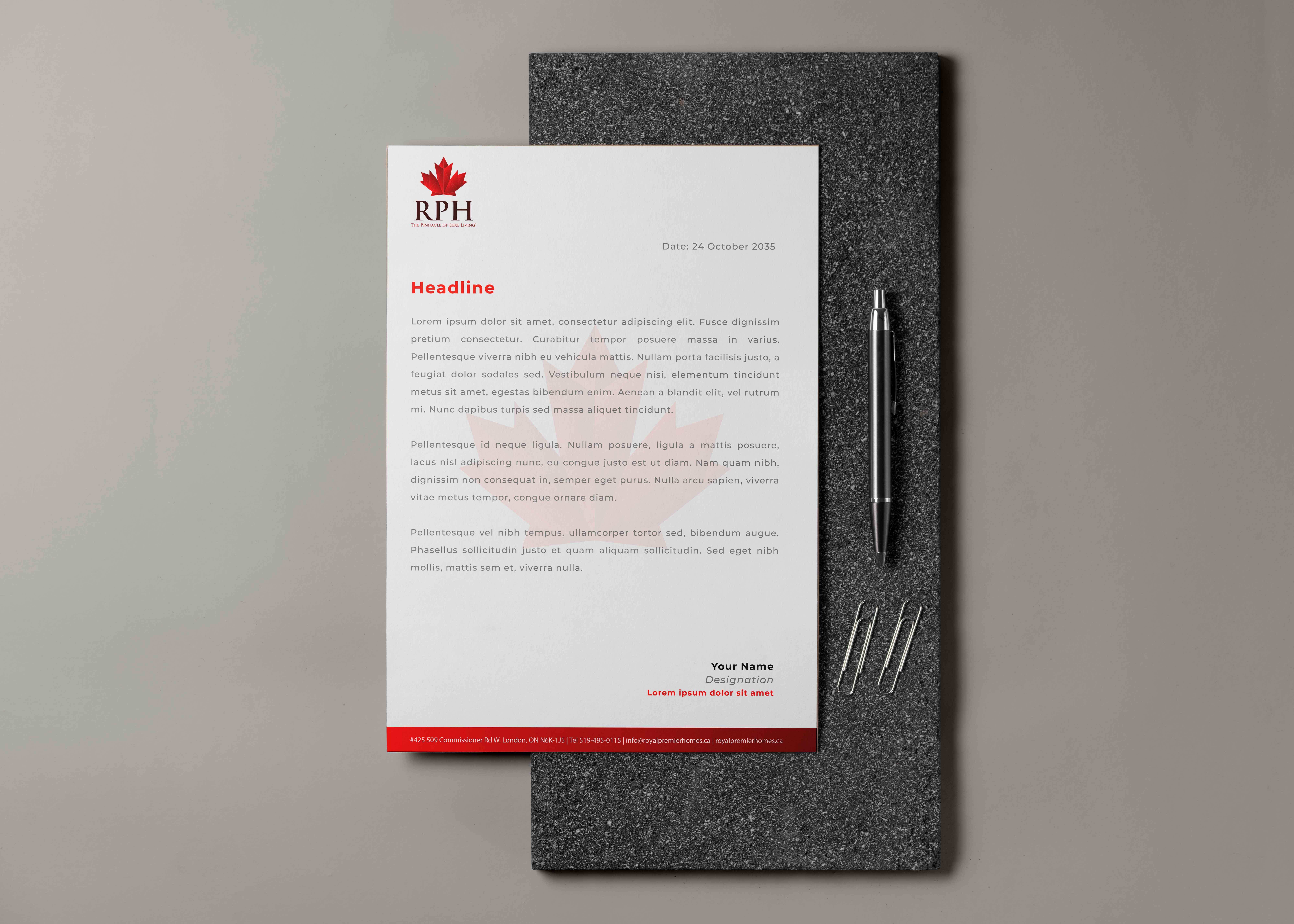  RPH UAE black edition business with luxury logo and modern corporate identity