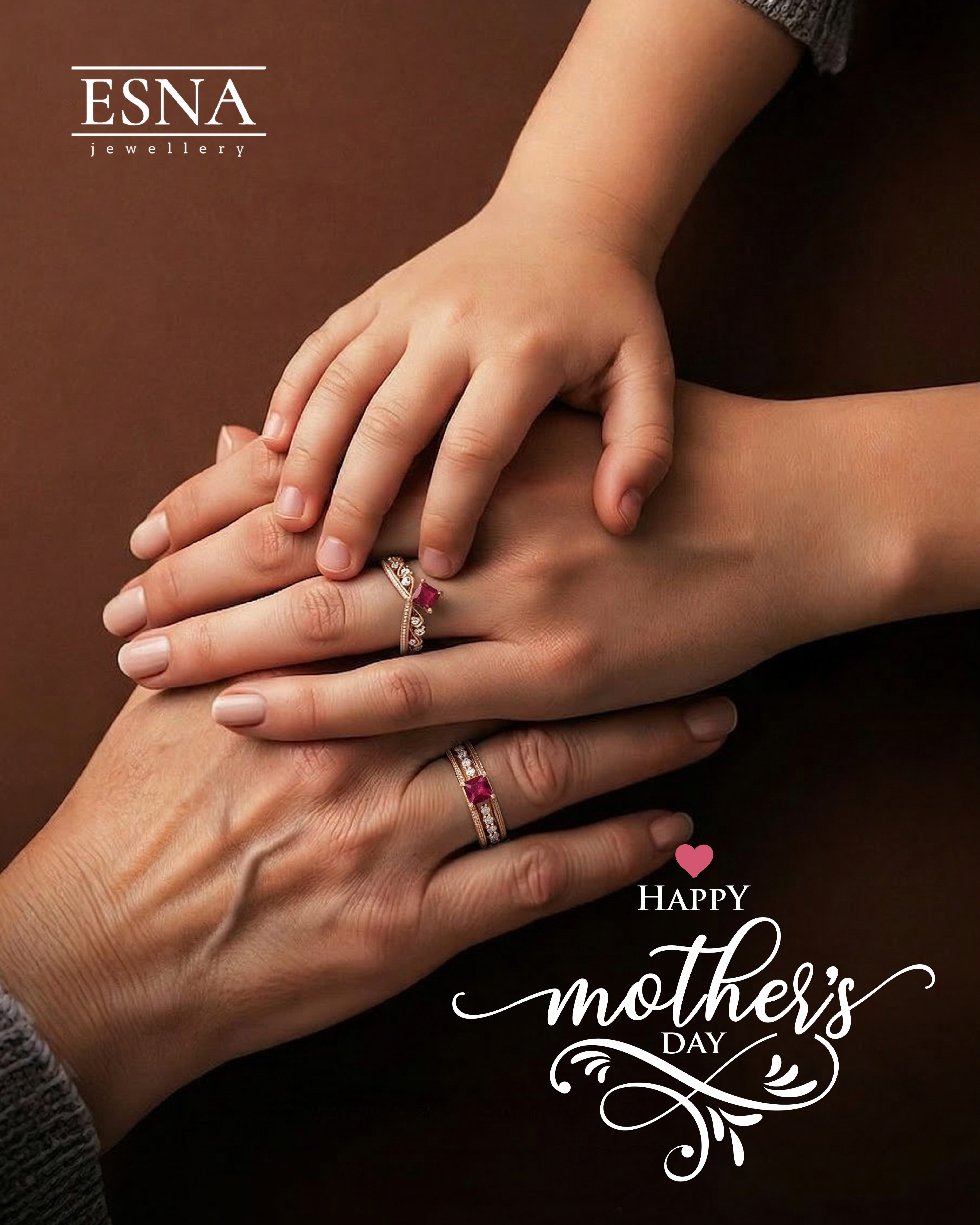 Mother’s Day jewellery gift by ESNA featuring elegant ring design