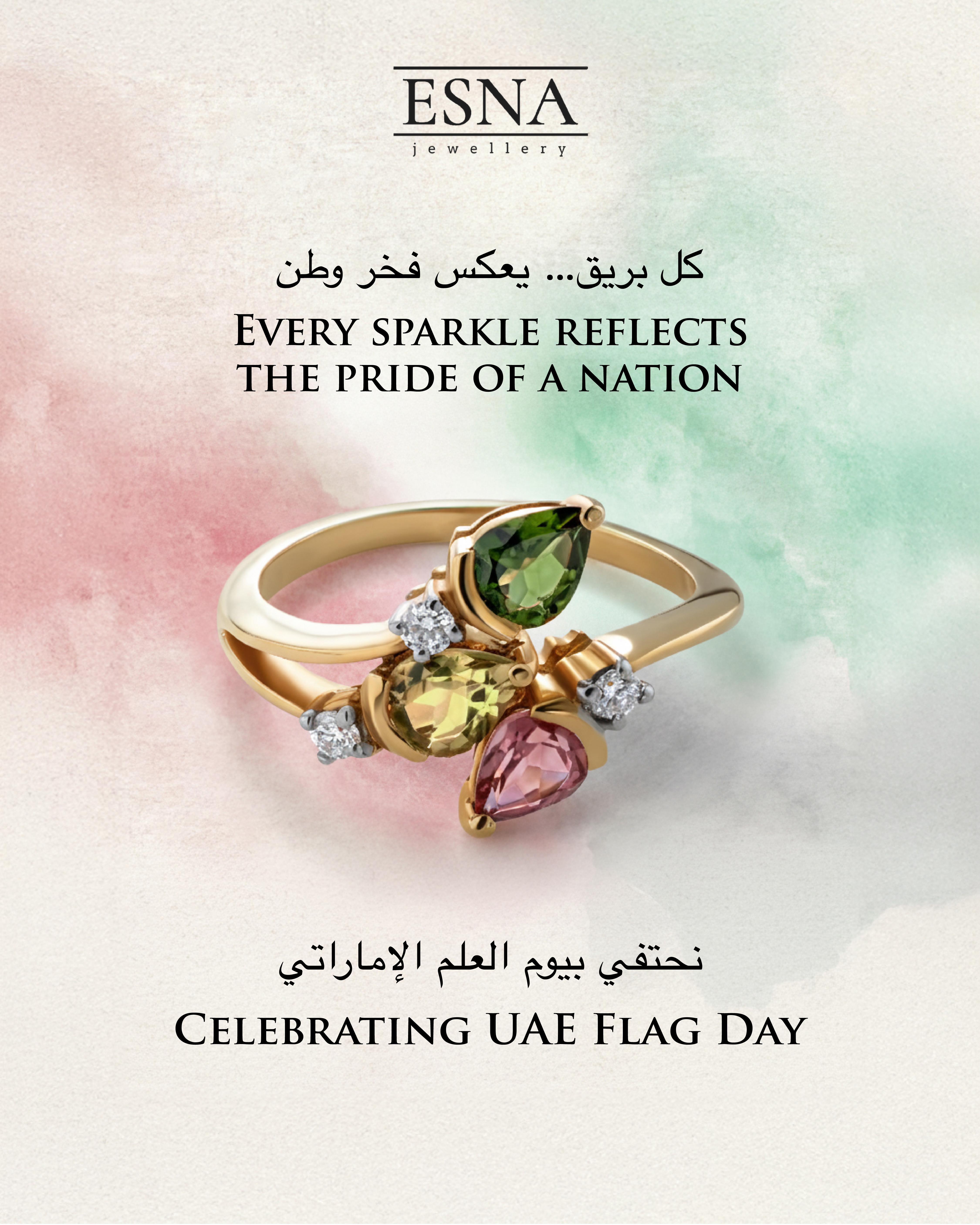 UAE national inspired jewellery design by ESNA Jewellery